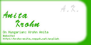 anita krohn business card